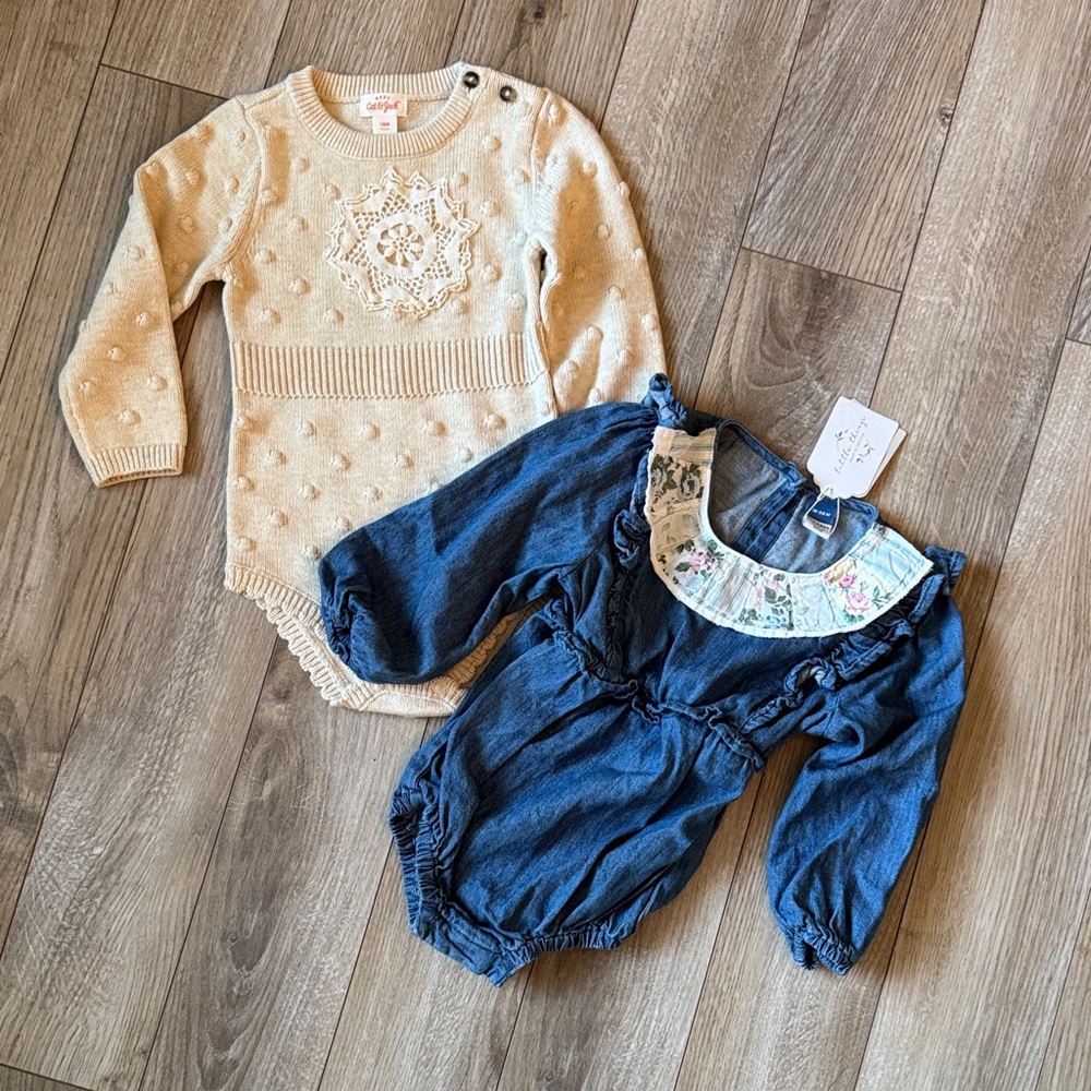 Repurposed cottage core vintage romper set